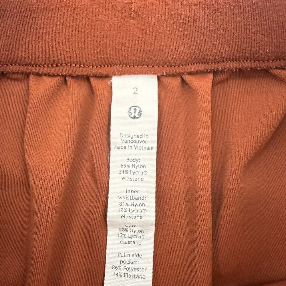 LULULEMON Keep Moving Jogger Size 2 Brown Pull On Stretch Athleisure W5CV4S